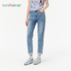 innplanet25秋冬新款 甜美可爱百搭显瘦弹力蕾丝牛仔裤 PO31DE012A