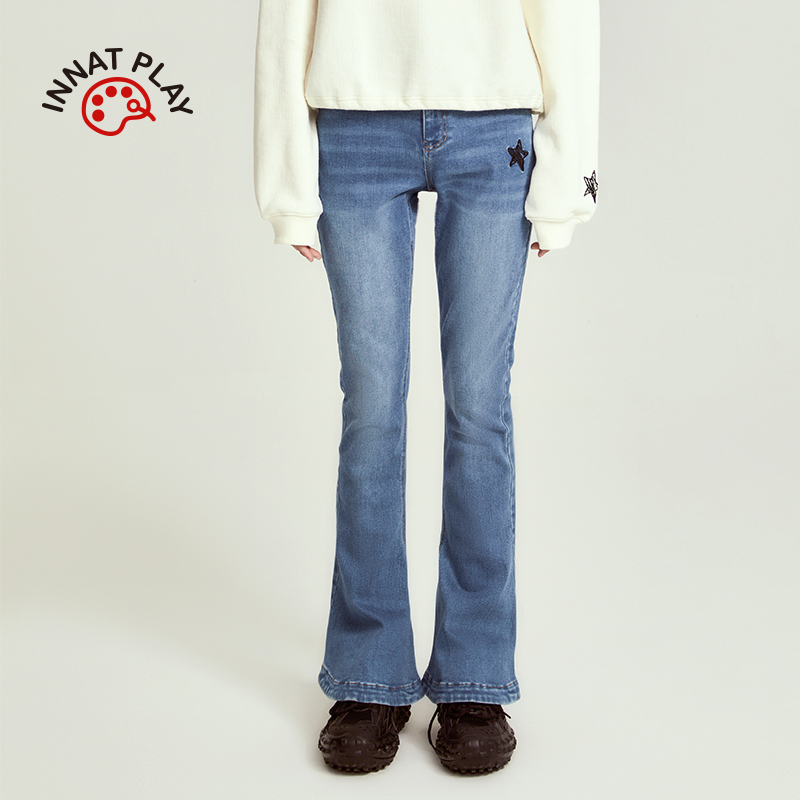 innatplay25秋款直筒喇叭长裤女