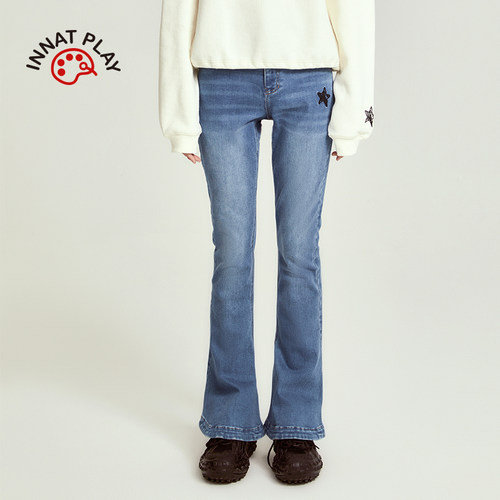 innatplay25秋款直筒喇叭长裤女