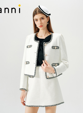 tanni通勤优雅小香风花呢短款轻薄廓形百搭外套TN11OW801A