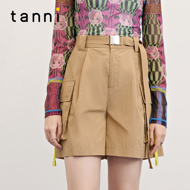 tanni简约工装户外机能风短裤
