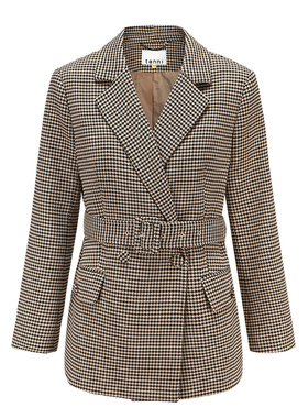 tanni2025秋季款复古修身显瘦通勤千鸟格百搭西装外套TL31BZ600A