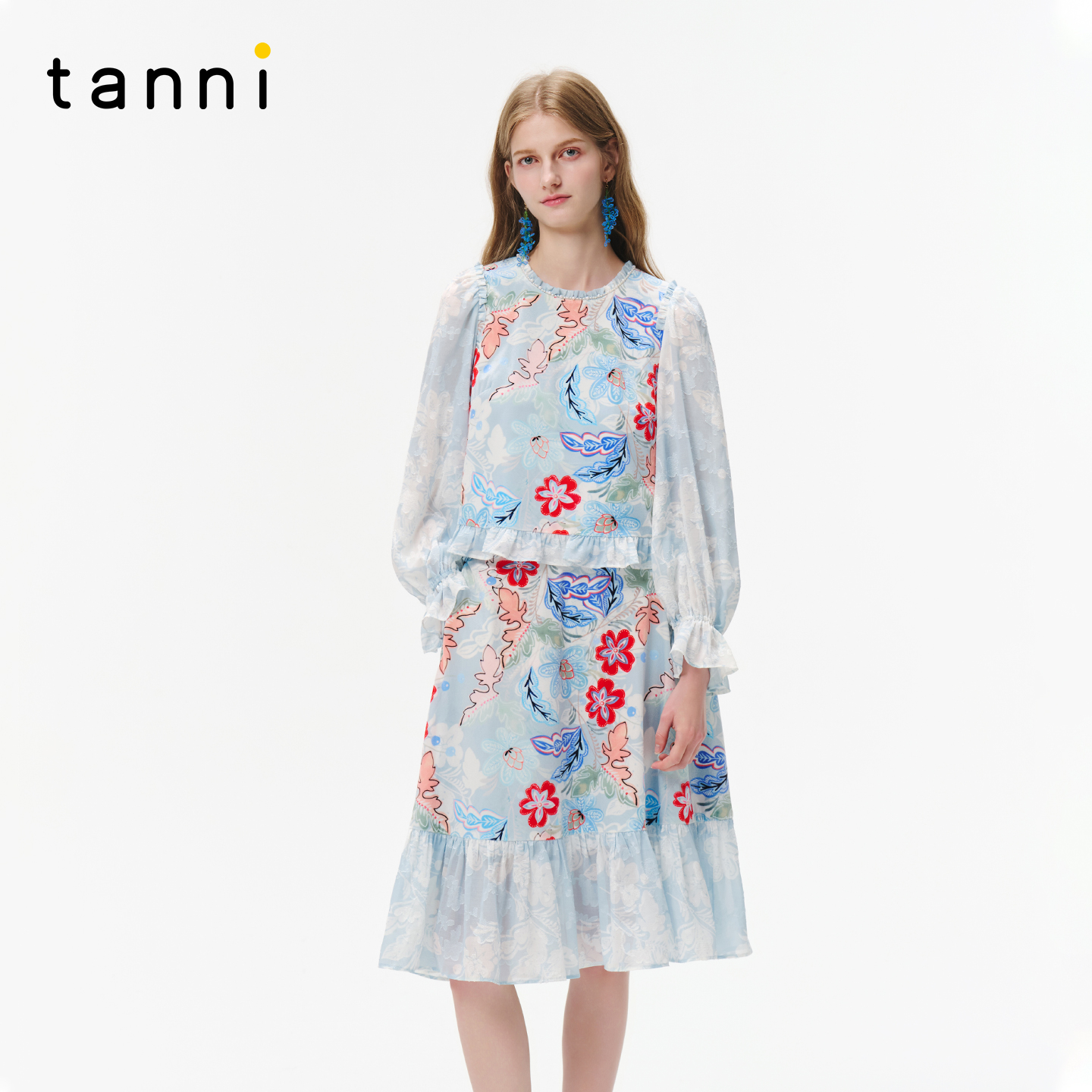 tanni复古优雅丝绒上衣半裙套装