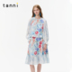 tanni25秋繁花秘境系列复古优雅丝绒印花上衣半裙套装 TO31BL011A