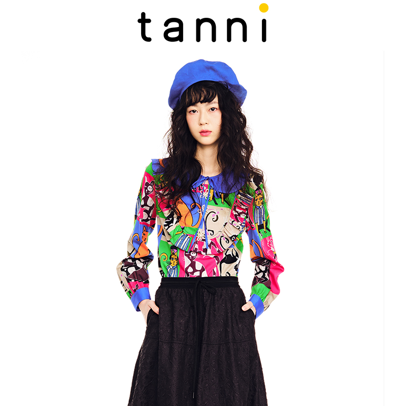 tanni修身甜美长袖微弹