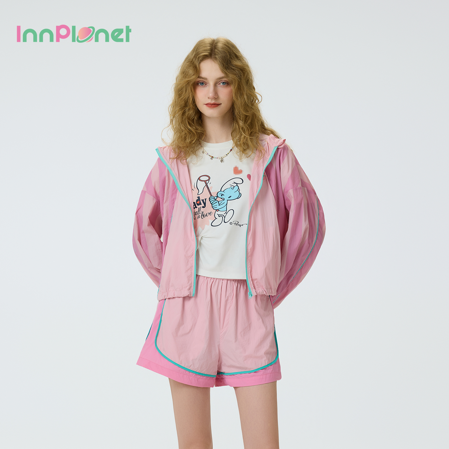 innplanet撞色防晒运动外套短裤