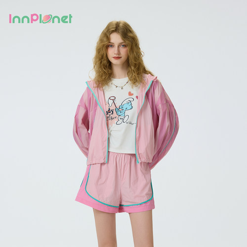 innplanet撞色防晒运动外套短裤