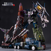 潮玩金宝混天豹模型汽车组合体大力神男孩变形玩具机器人金刚