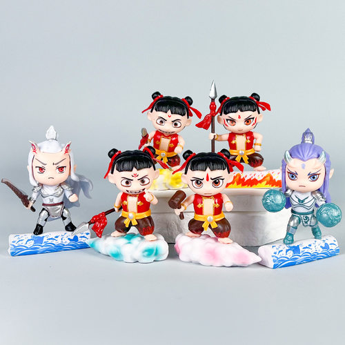 哪吒之魔童闹海联名cos七彩祥云敖丙动漫手办潮玩盲盒公仔模型摆