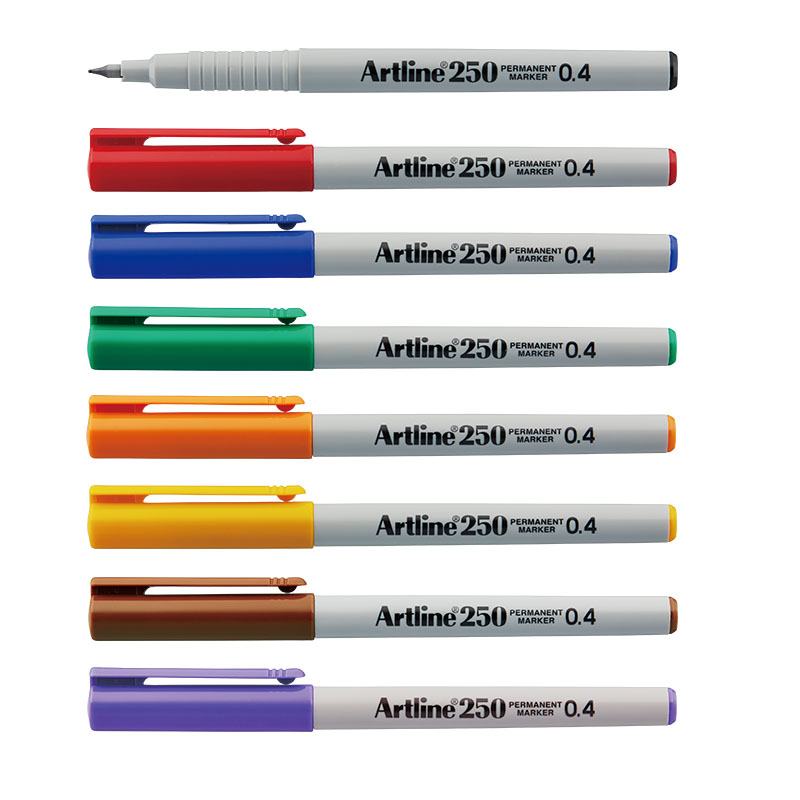 Artline旗牌EK-250油性速干工业打点勾线防干记号笔0.4mm细款低氯