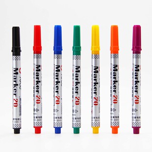 台湾英士ACE 速干快干记号笔细字油性不褪色耐磨1.0mm黑红蓝NO.20