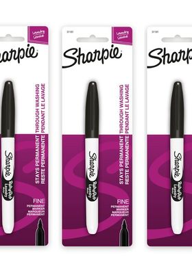 Sharpie三福防水洗纺织T恤校服球服标签水洗不掉色笔Laundr31101