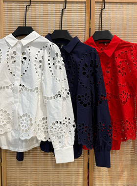 镂空翻领衬衫 棉 423