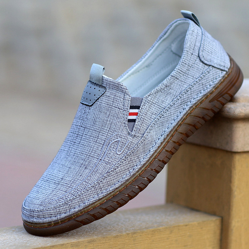 布鞋男休闲鞋透气防臭一脚蹬懒人老北京布鞋男单鞋中年爸爸鞋软底,流行男鞋,布鞋,淘宝优惠券,粉丝福利购,淘宝优惠卷