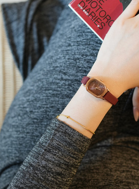 正品名牌女士手表红色小巧精致学生高级感聚利时气质小众轻奢2025