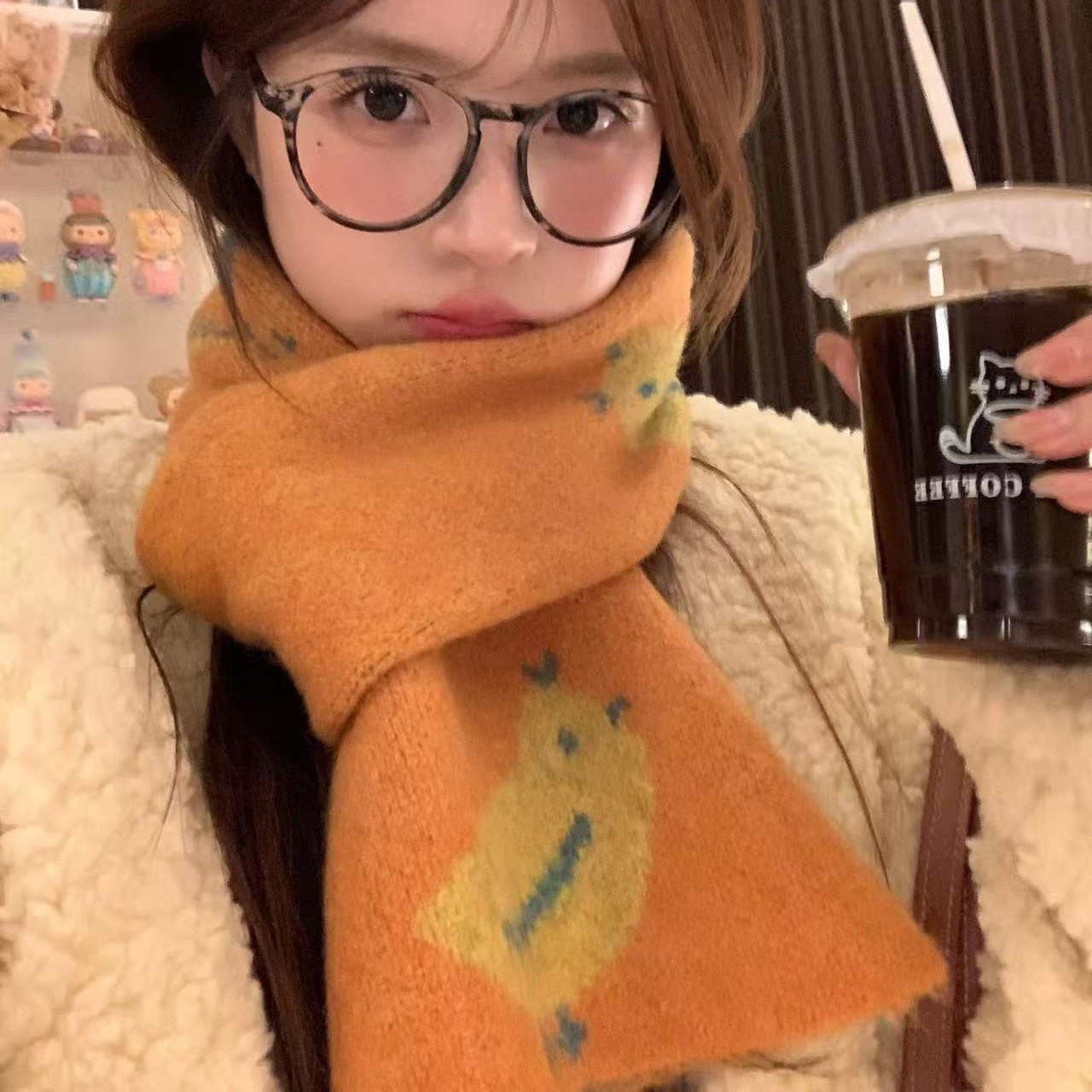 吴皮皮 新款小鸡围巾女冬季韩版百搭可爱学生学生保暖护颈围脖,服饰配件/皮带/帽子/围巾,围巾/丝巾/披肩,淘宝优惠券,粉丝福利购,淘宝优惠卷