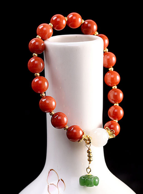 天然吊坠玉珠子南红手串