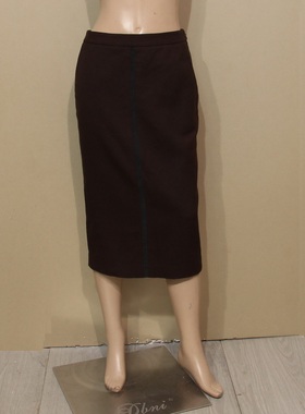 品牌时尚女装咖啡色羊毛简约百搭侧兜秋冬款中长半身裙低价销售