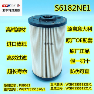 PU9022燃柴油滤芯适配豪沃TX豪翰豪曼WG9725551523 1国六S6182NE1