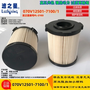 070V12501 1柴油滤芯格重汽小豪沃江淮轻卡国六发动机滤清器 7100