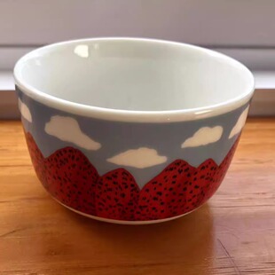 (上海仓现货) Marimekko Mansikkavuoret碗/汤碗 草莓山