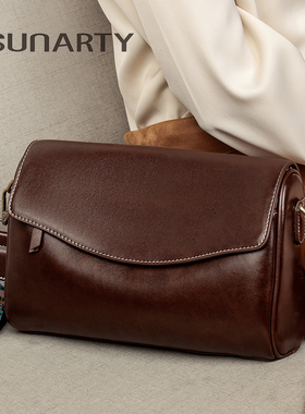 真皮小方包女士2025新款时尚妈妈包斜挎包高级感大容量单肩枕头包