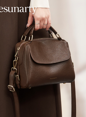 真皮枕头包女士2025新款头层植鞣软皮斜挎手提女包大容量波士顿包