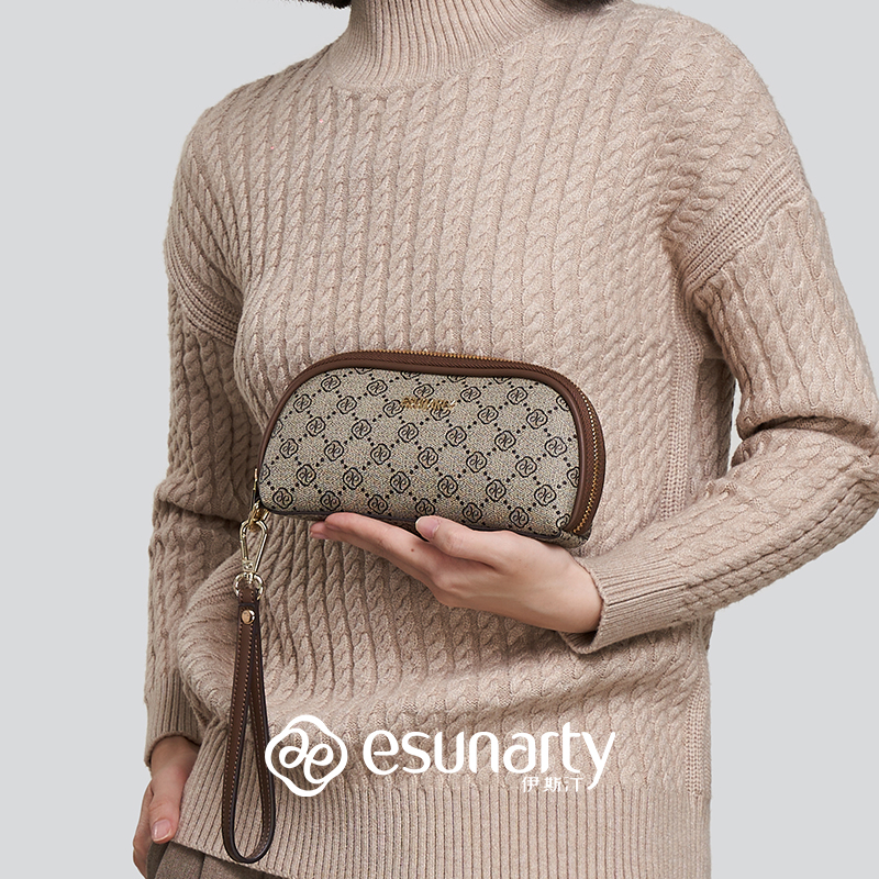 手拿包女新款印花拉链手机包女士