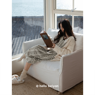 长袖睡裙女春秋新款莫代尔棉睡衣