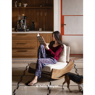 贝妍女款睡衣春秋莫代尔棉家居服