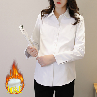 百搭衬衫 上衣时尚 加绒保暖工作服纯色翻领职业装 孕妇衬衣秋冬季