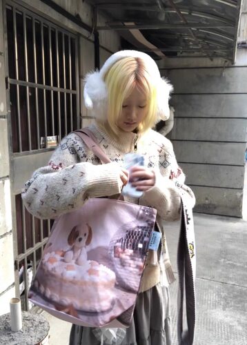 人类咸果酱原创设计可爱小狗环保杜邦托特包男女通用礼物