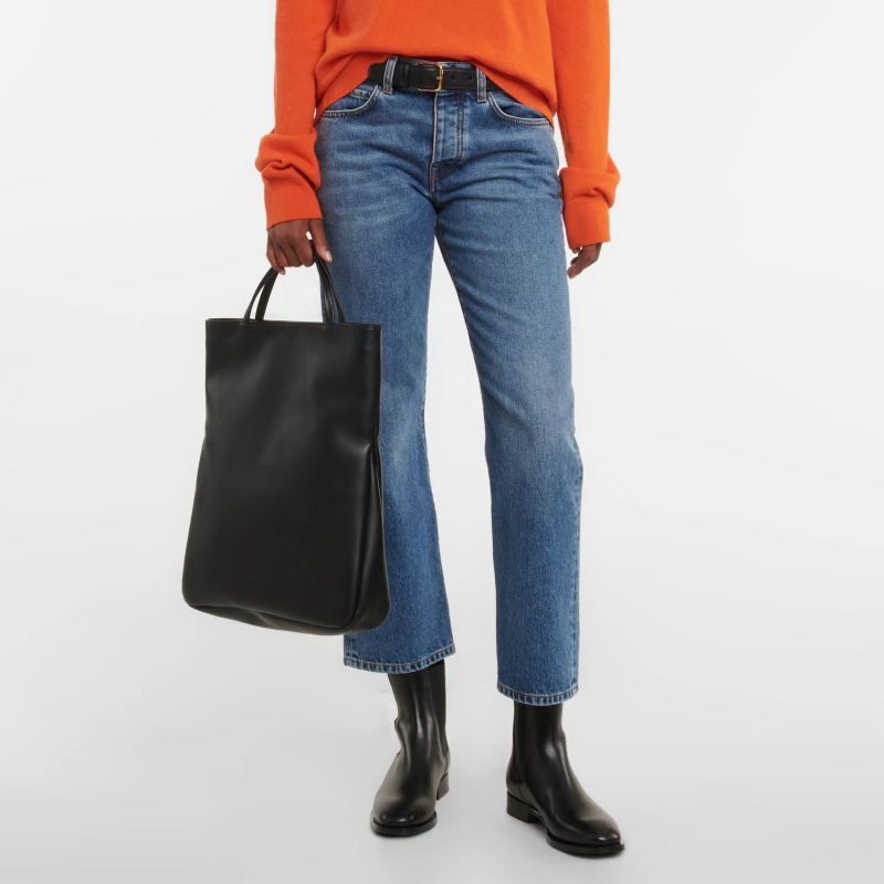 法式真皮时尚托特包女大容量轻奢手提包旅行街拍手拿包牛皮手袋包