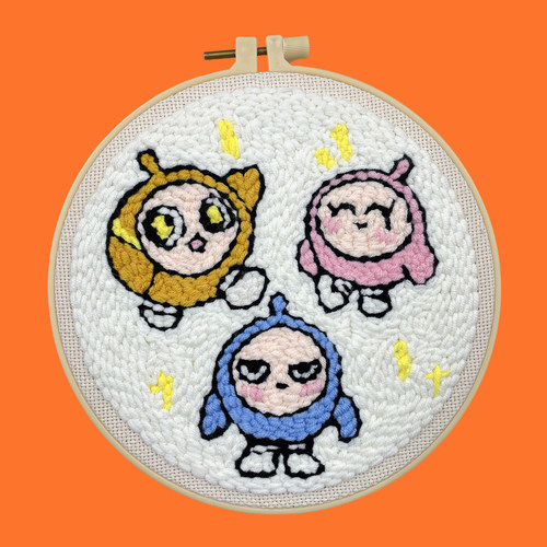 蛋仔俄罗斯戳戳绣diy毛线材料包戳绣戳戳欧式手工绣戳戳乐