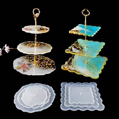 DIY Crystal Silicone Mold Three-layer Fruit Plate Tea Plate