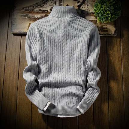 Male Sweater Winter Pullover Turtle Neck Men s Jumper White