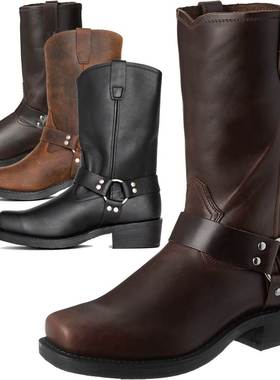 Western Cowboy Boots Men Combat Boots Shoes Plus Size 39-48