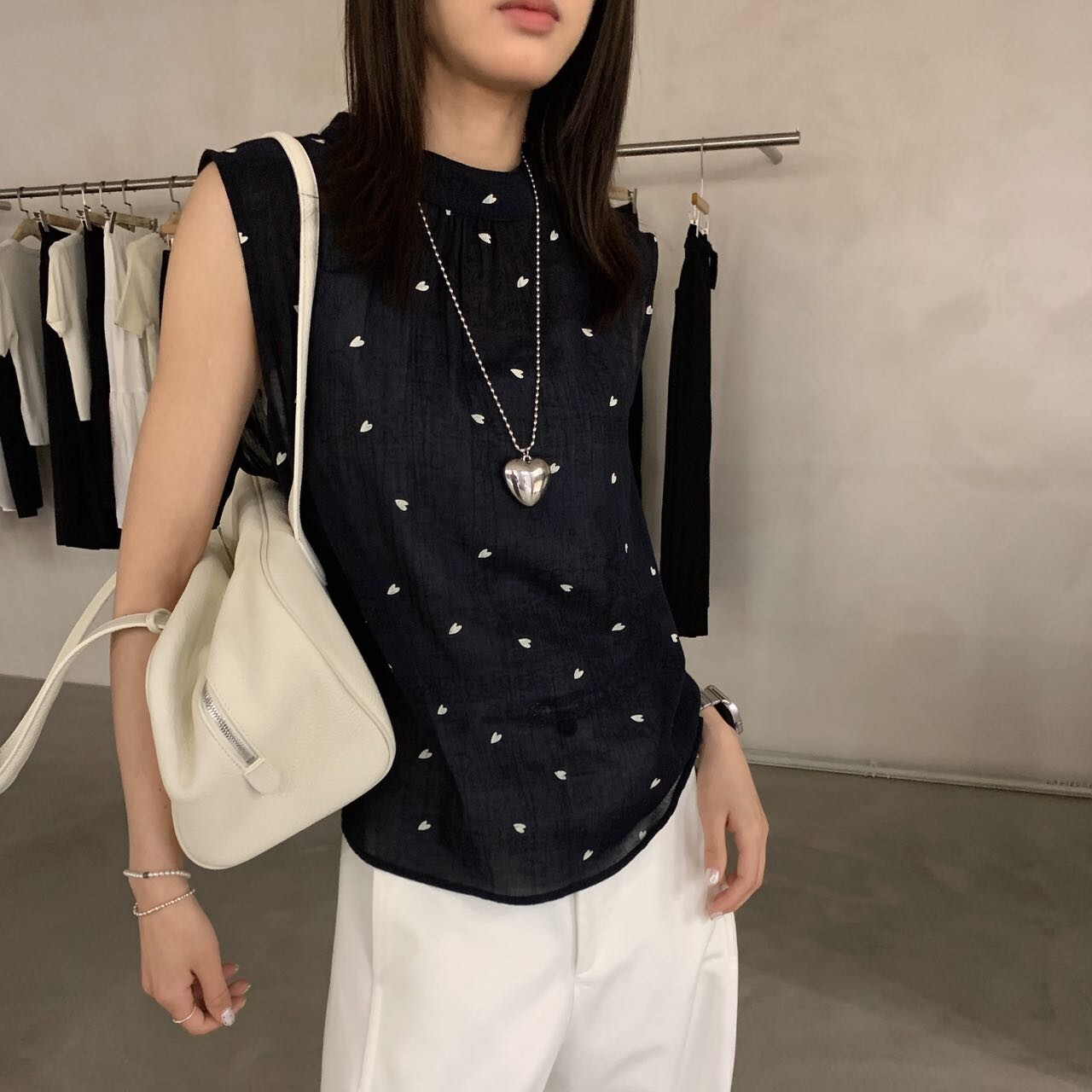 2026夏季新品女韩系超薄爱心印花透气时尚雪纺后背系带显瘦小衫潮