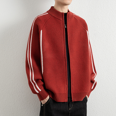 男士毛衣开衫秋冬季高品质不起球立领针织衫外穿宽松时尚休闲外套