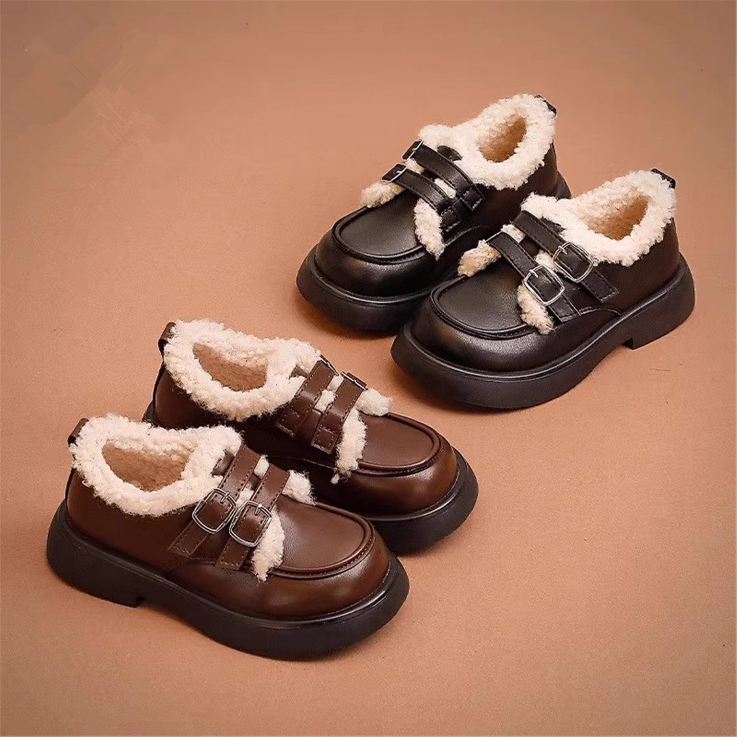 软底真皮女童公主洋气小皮鞋2025年秋冬新款小女孩保暖豆豆鞋加绒,童鞋/婴儿鞋/亲子鞋,棉鞋,淘宝优惠券,粉丝福利购,淘宝优惠卷
