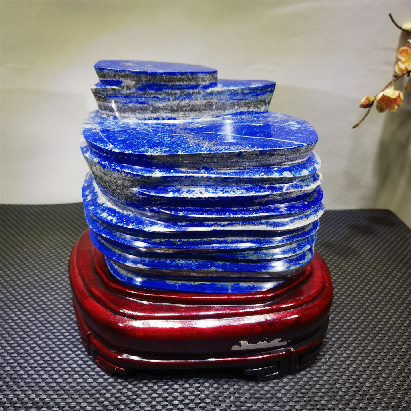 纯天然青金石原石摆件 蓝色宝石观赏石奇石收藏 家居办公桌面摆件