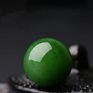 碧绿单珠散珠子圆珠珠子色和田手链项链耳环猴头星月椰蒂配饰件