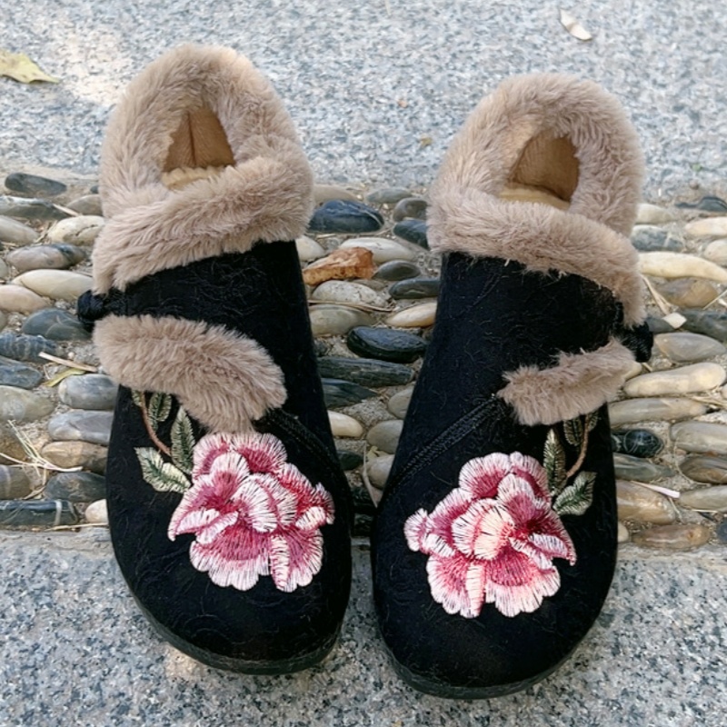 加绒加厚国风汉服中老年棉鞋