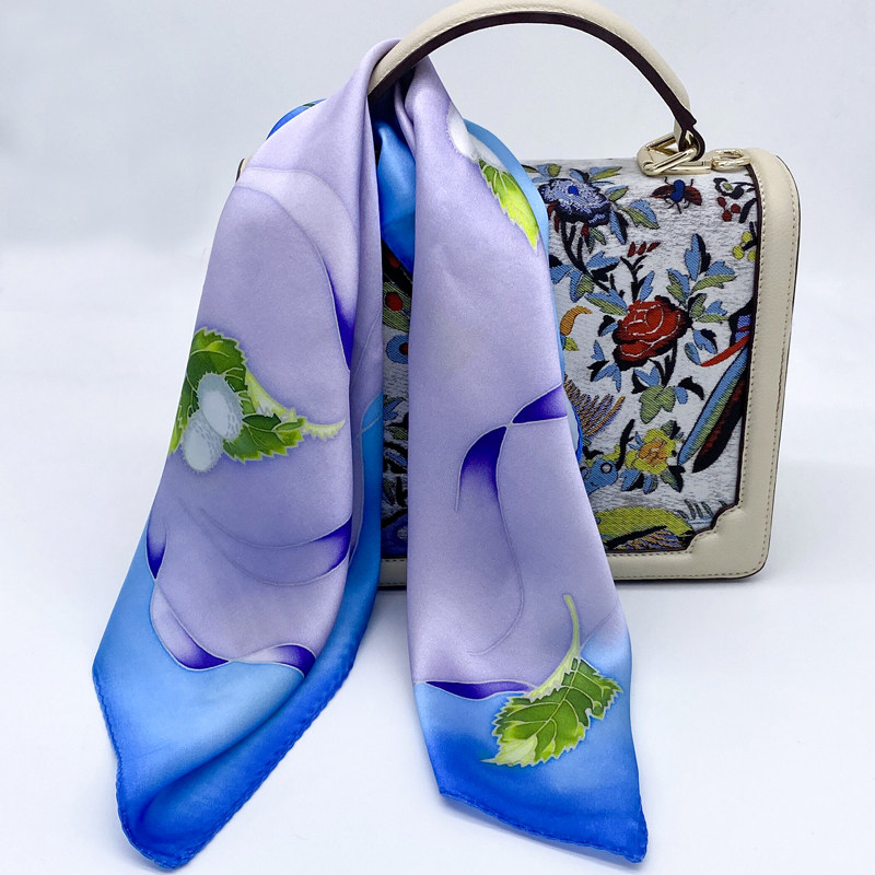 茧乡春夏新品真丝围巾桑蚕丝丝巾女领巾百搭时尚真丝小方巾