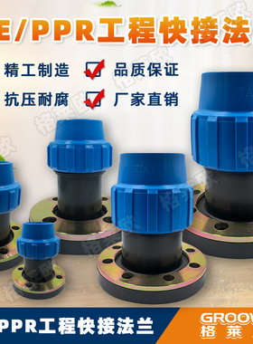 PE管材活套法兰承插法兰盘对焊法兰头免热熔法兰片活接头ppr快接