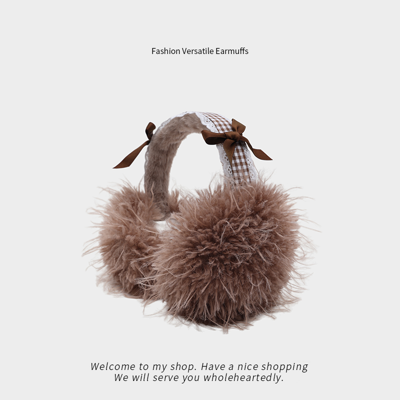 可爱少女jk折叠毛绒耳罩冬季加大加厚防风防冻耳朵保暖耳捂子耳套