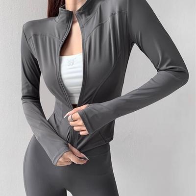 冰丝防晒衣女收腰速干健身衣夏季薄款修身防晒瑜伽服外套运动上衣