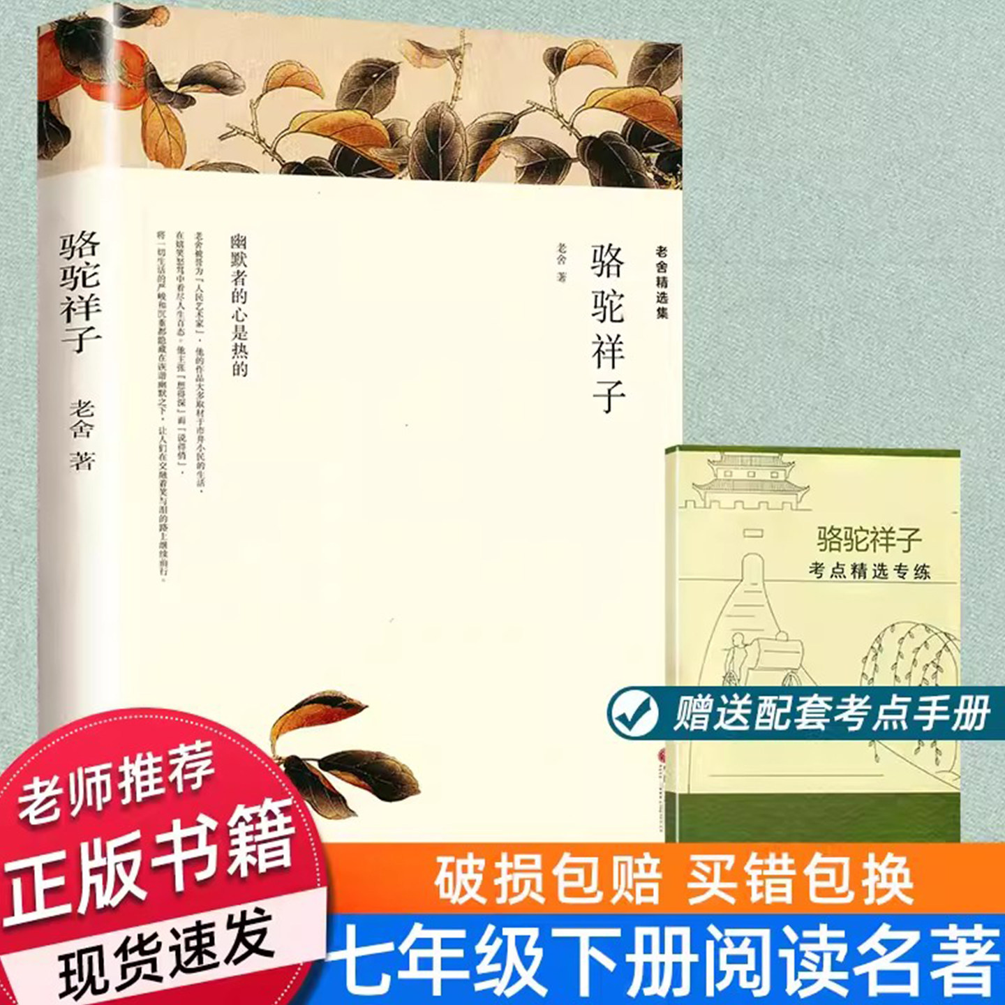 骆驼祥子老舍原著正版包邮初中生七年级下册必读指定课外阅读名著读书籍适合初一下完整课外书中学生导读版的样子书与考点名师陪读