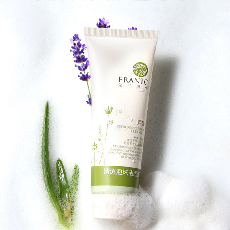 法兰琳卡芦荟清透泡沫洁面深层清洁男士洗面奶控油保湿补水正品女