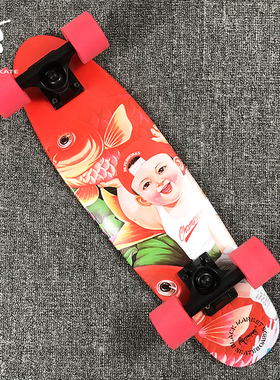 BM&PAPERWORK专业小鱼板成人新手大鱼板初学者四轮滑板车年画娃娃